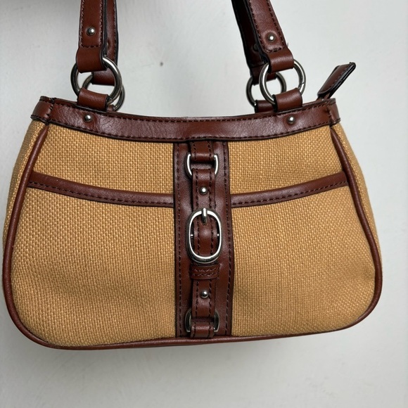 ETIENNE AIGNER Rare Vintage Cotton Jute Woven Bag Purse Faux Leather Trim - Picture 11 of 16